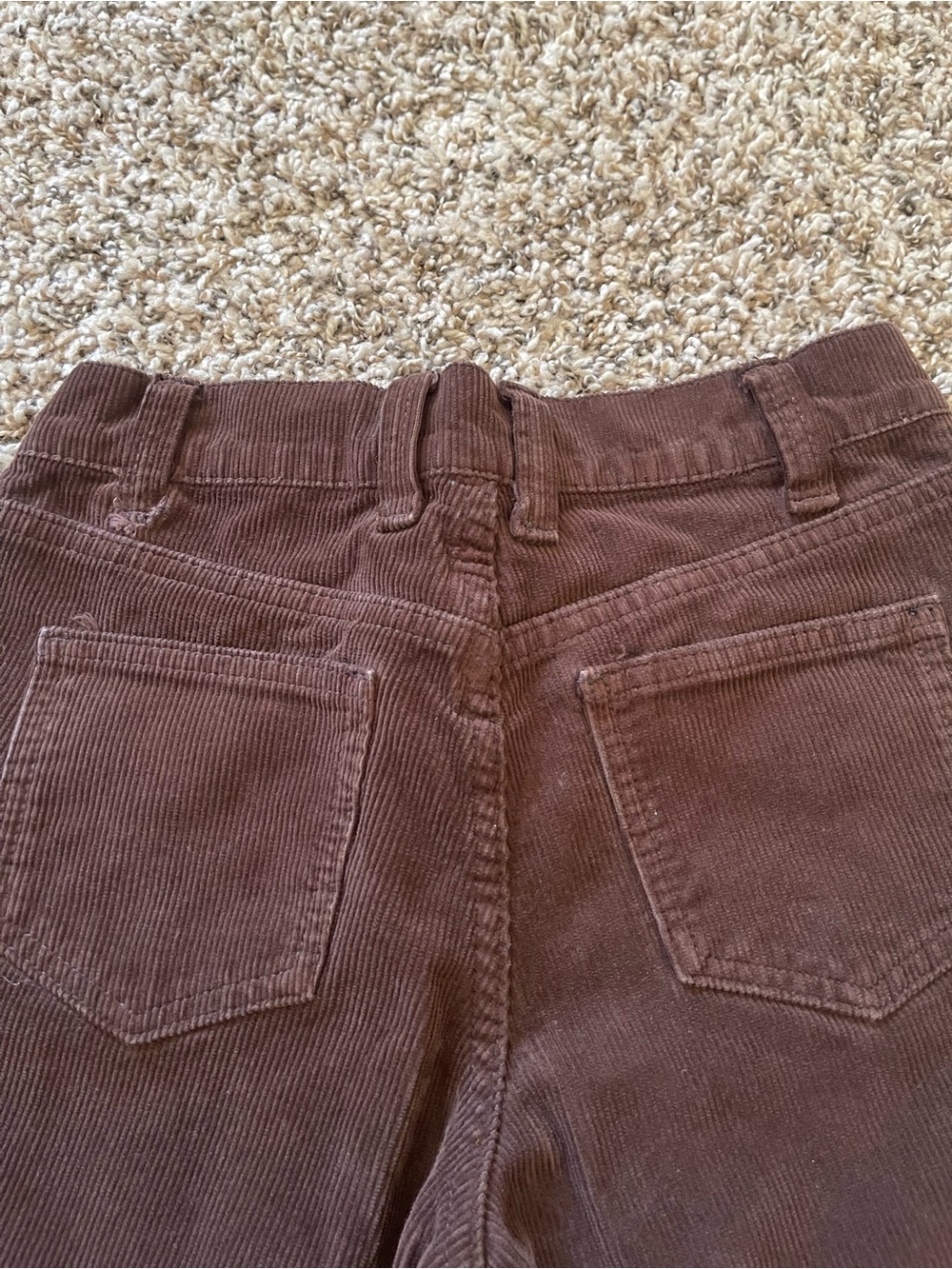 J Galt Brandy Melville Shanghai Brown Corduroy Pants Womens S Mid Rise Flare Y2K - Picture 8 of 10